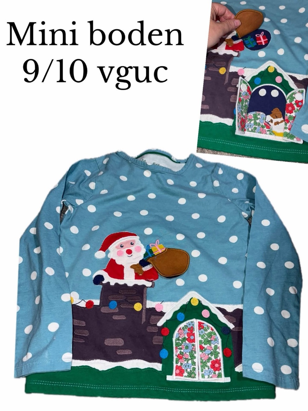 Mini boden Christmas lift flap shirt